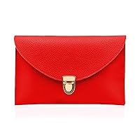 GEARONIC Clutch Purses, PU Leather Evening Envelope Clutch Handbags Womens Crossbody Bag with Chain Strap