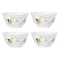 Lenox 792566 Butterfly Meadow 4-Piece Rice Bowl Set , White