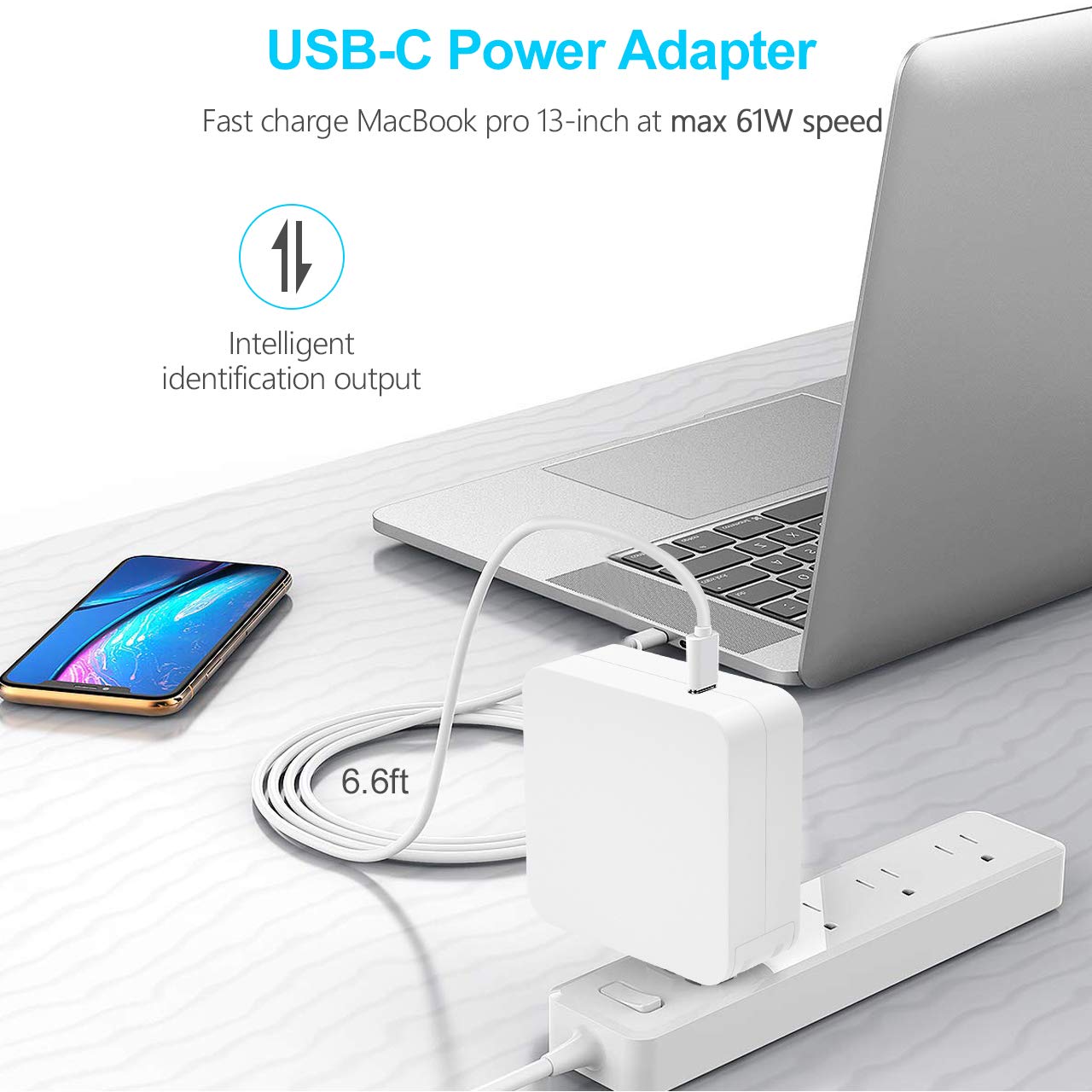 Mua 65W USB Type C Power Adapter Fast Charger for Apple MacBook/Pro,  Lenovo, ASUS, Acer, Dell, Xiaomi Air, Huawei Matebook, HP Spectre, Thinkpad  and Any Other Laptops or Smart Phones with The