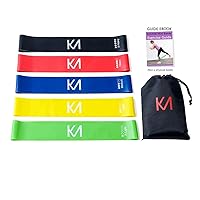 Resistance Bands, Exercise Bands for Booty, Crossfit, Stretching, Strength Training, Physical Therapy, Home Fitness, Workout Bands,Set of 5, 12