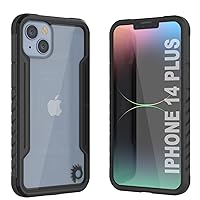 Punkcase Designed for iPhone 14 Plus [Armor Stealth Series] Protective Military Grade Cover W/Aluminum Frame [Clear Back] Ultimate Drop Protection for iPhone 14 Plus (6.7