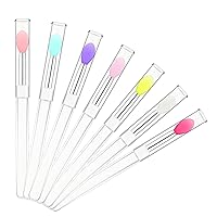 7 PCS Silicone Lip Brushes with Transparent Handles and Caps.Reusable Makeup Brushes, Lip Gloss Wands Cosmetic Tool Cream Applicator