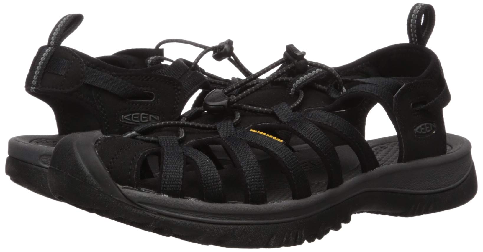 KEEN Women's Whisper Closed Toe Sport Sandals, Black/Magnet, 5