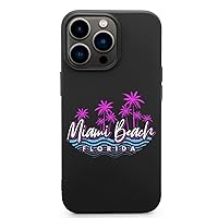 Miami Beach Florida Palm Tree Phone Cases Cute Fashion Protective Cover Soft Silicone TPU Shell Compatible with iPhone 13 IPhone13 Pro Max