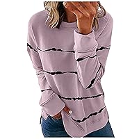 Womens Oversized T Shirts,Women's Casual Fashion Print Long Sleeve O-Neck Pullover Top
