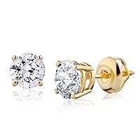The Diamond Channel 0.50 to 6 Carat LAB GROWN Solitaire Diamond Stud Earrings Round Cut 4 Prong Screw Back (F-G Color, VS1-VS2 Eye Clean Clarity)