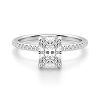 2.50 CT Radiant Infinity Accent Engagement Ring Wedding Eternity Band Solitaire Silve Jewelry Setting Anniversar WomenRing Gift