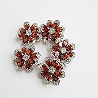 5pc Shining Crystal Buttons Cubic Zirconia Button for Clothes Decorative Sewing Buttons for Cashmere Knit Cardigan (Color : Brown)