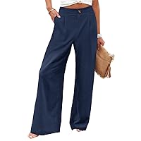 Angerella Women's Wide Leg Pants High Elastic Waisted in The Back Business Work Trousers Long Casual Pants