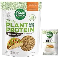 Plant Basics - Hearty Plant Protein - Unflavored Crumbles, 1 lb - Plant Based Seasoning, Just Like Beef, 2 Ounce - Non-GMO, Gluten Free, Vegan