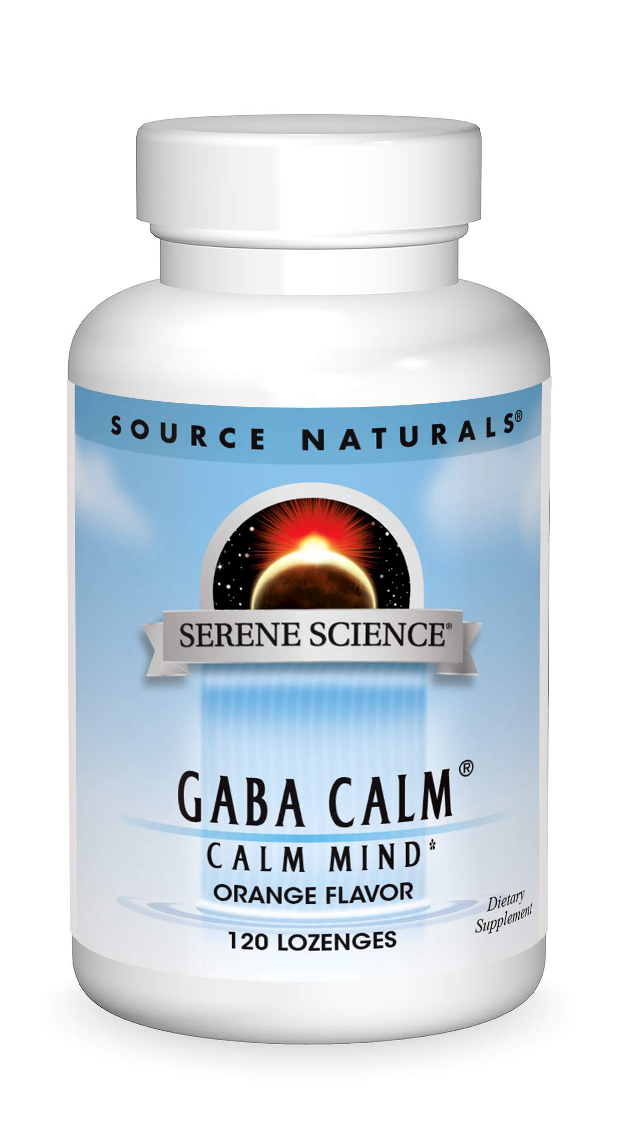 Source Naturals Serene Science, GABA Calm - Supports A Calming Mood, Quick Dissolving Orange Flavor - 120 Lozenges