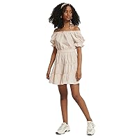 Elina fashion Womens Strapless Off-Shoulder Puff Sleeve A-Line Ruffle Flared Frock Style Party Wear Ruched Dresses