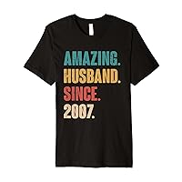 Mens 17th Wedding Anniversary Epic Amazing Husband Since 2007 Premium T-Shirt