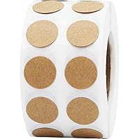 Brown Natural Kraft Color Coding Labels for Organizing Inventory 0.50 Inch Round Circle Dots 1,000 Total Adhesive Stickers On A Roll