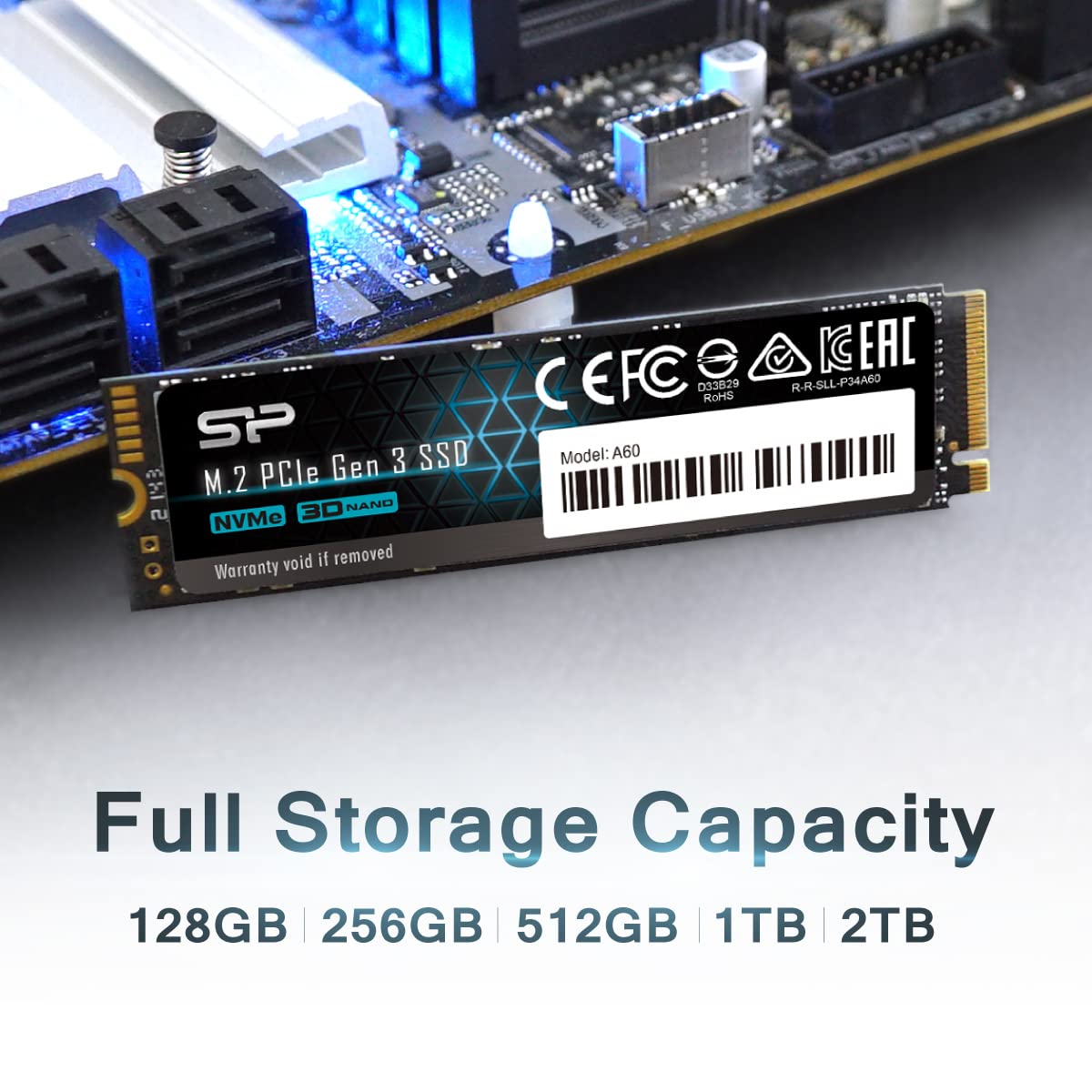 Silicon Power 256GB NVMe M.2 PCIe Gen3x4 2280 SSD (SP256GBP34A60M28)