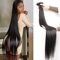 Soft Brazilian Straight Hair 3 Brazilian Bundles(30Inch 32Inch 34Inch) 100% Unprocessed Brazilian Virgin Human Hair Natural Color Hair Weave Human Hair Bundles (Natural Bundle, 30 32 34)