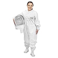 Professional Cotton Full Body Beekeeping Suit with Self Supporting Veil Hood - XLarge