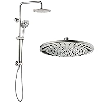BRIGHT SHOWERS Rain System with 9 Inch Waterfall Showerhead, Brushed Nickel