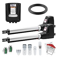 TOPENS AT602 Dual Swing Gate Opener Medium Duty Automatic Gate Motor for Double Swing Gates Up to 18ft per Arm, Electric Driveway Gate Operator AC Powered with Remote Control Kit Solar Compatible