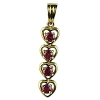 Carillon Ruby Gf Natural Gemstone Round Shape Pendant 10K, 14K, 18K Yellow Gold Casual Jewelry