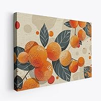 GiftedHandsCo Longan Fruit Boho Art Design 1 Horizontal Canvas Wall Art Prints Pictures Gifts Artwork Framed For Kitchen Living Room Bathroom Wall Home Decor Ready to Hang