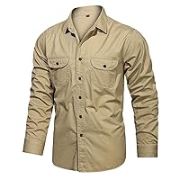 Mens Fashion Simple Camouflage Pocket Cardigan Shirt Casual Button Down