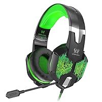 VersionTECH. Gaming Headset for New Xbox One/PS4 Controller, PC, Wired Surround Sound Gaming Headphones with Noise Cancelling Mic, RGB LED Backlit for Nintendo Switch/3DS, Mac, Destop Computer Games