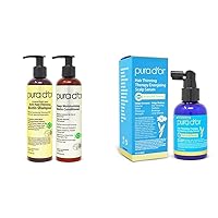 PURA D'OR Anti-Hair Thinning Biotin Shampoo and Conditioner Set with Scalp Serum Revitalizer