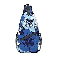 Cross Chest Bag Blue Oil Paint Texture Printed Crossbody Sling Backpack Casual Travel Bag For Unisex