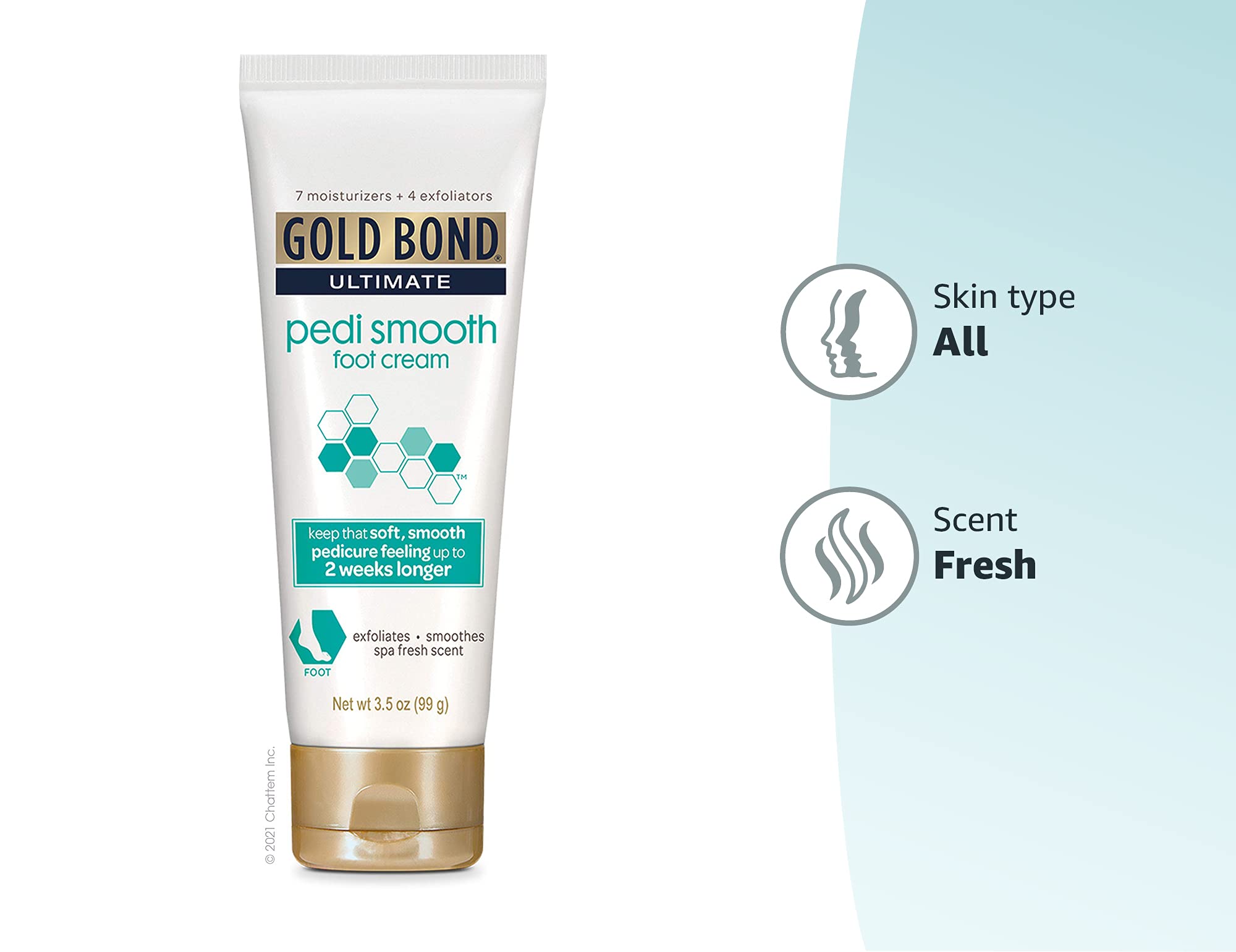 Gold Bond Ultimate Pedi Smooth Foot Cream 3.5 oz., Fresh Spa Scent, Exfoliates & Smoothes