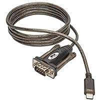Tripp Lite USB-C to DB9 Serial Adapter Cable, 5' USB 2.0 Type C to RS-232 (M/M), 5ft (U209-005-C)