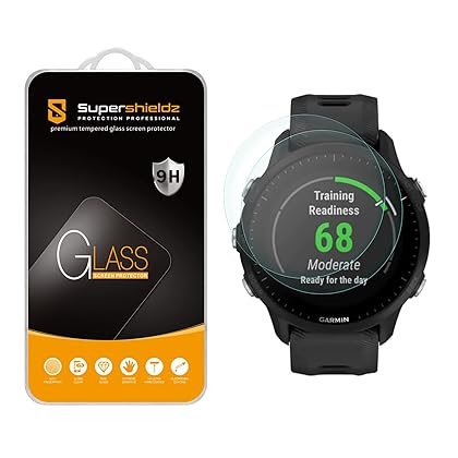 (2 Pack) Supershieldz Designed for Garmin Forerunner 955/955 Solar Tempered Glass Screen Protector, Anti Scratch, Bubble Free