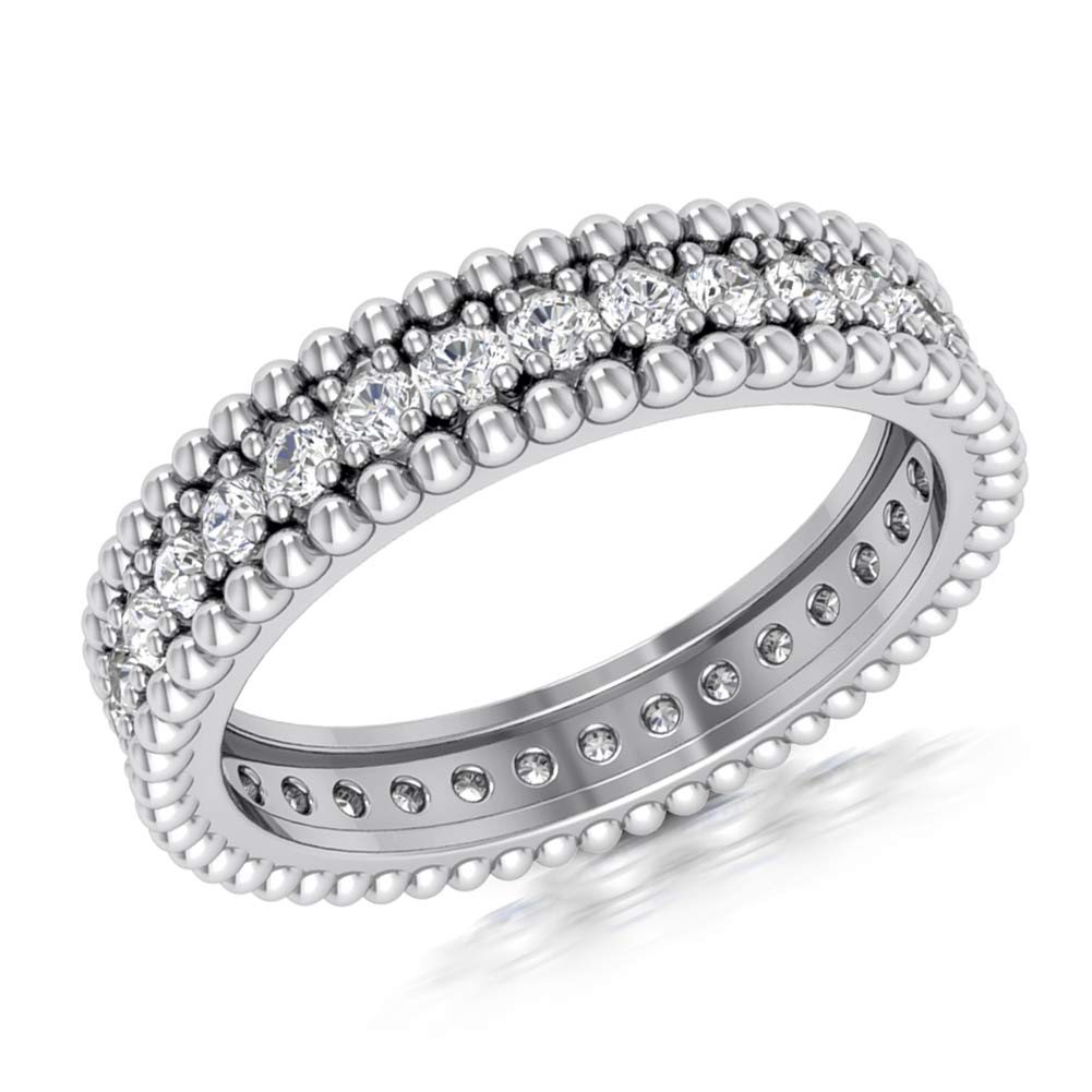 2.02 ct Round Cut Diamond Eternity Wedding Band Ring in Platinum