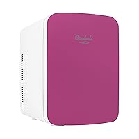 Cooluli 15L Mini Fridge for Bedroom - Car, Office Desk & College Dorm Room - 12v Portable Cooler & Warmer for Food, Drinks, Skincare, Beauty & Makeup - AC/DC Small Refrigerator with Glass Front, Pink