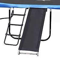 Trampoline Ladder Slide kit, Universal Trampoline Ladder with Slide for Children Kids, Weather Resistant Galvanized Steel Slide Ladder with Shoe Storage Bag