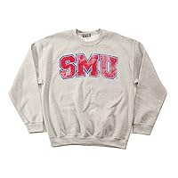 NCAA SMU Mustangs 50/50 Blended 8-Ounce Vintage Arch Crewneck Sweatshirt