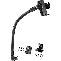 ARKON Mounts - Tablet Holder with Clamp Mount | Corrosion-Resistant | Tablet Stand w/ Sturdy Clamp | Security Knob Feature | Two Adjustable Shafts Included | Fits iPad and Samsung Tablets