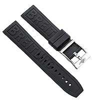 SKM for Breitling navitimer Avenger pin Buckle Strap Silicone Watch Band 22mm 24mm Black Dark Blue Watchband