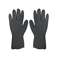 Colortrak Premium Grip Reusable Gloves, 4 Pairs (8 Gloves Total), Powder Free Latex, Durable and Chemical Resistant, Textured for Better Grip, Extra Long Cuff, Washable, Black, Small