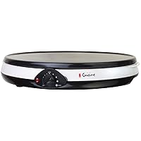Euro Cuisine CM20 Electric Crepe Maker, 12-Inch Non-Stick Pancake Dosa Maker Machine, Electric Pancake Griddle Crepe Pan with Accessories
