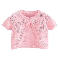 iiniim Girls Kids Short Sleeve Crochet Knitted Bolero Shrug Baby Princess Dress Cardigan Cover up