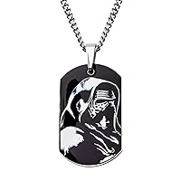 Star Wars Jewelry Episode 7 Kylo Ren Stainless Steel Dog Tag Men's Pendant Necklace, 22