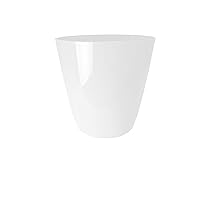 The HC Companies 8 Inch Aria Round Self Watering Planter - Plastic Plant Pot for Indoor Outdoor Plants Flowers Herb, Glossy White