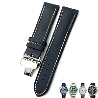 20mm 21mm 22mm Leather Watch Strap Black Brown Watch Bands for Rolex for Omega Seamaster 300 for Hamilton for Seiko for IWC for Tissot Bracelet (Color : 10mm Gold Clasp, Size : 22mm)