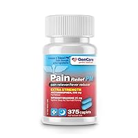 GenCare - Extra Strength Acetaminophen PM 500 mg (375 Tablets) | Value Saving Pain Relief & Sleep Aid for Adults | Works Fast & Non Habit Forming Headache Medicine | Helps with Aches & Joint Pain