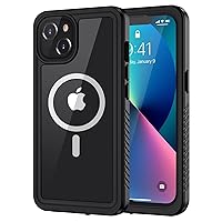 Lanhiem iPhone 13 Magnetic Case, Waterproof Dustproof Shockproof Case with Built-in Screen Protector Compatible with Magsafe, Full Body Protective Cover for iPhone 13 6.1 inch -Black