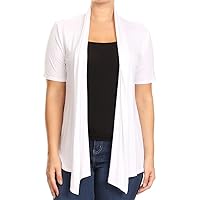 BNY Corner Women Plus Size Short Sleeve Cardigan Open Front Casual Cover Up