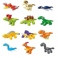 Dinosaur Party Favors for Kids, Dinosaur Building Blocks, Assorted Mini Animals Building Blocks Sets for Goodie Bags Fillers, Prizes, Birthday Easter Gift