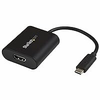 StarTech.com USB C to 4K HDMI Adapter - 4K 60Hz - Thunderbolt 3 Compatible - USB Type C to HDMI Video Display Adapter (CDP2HD4K60SA) , black