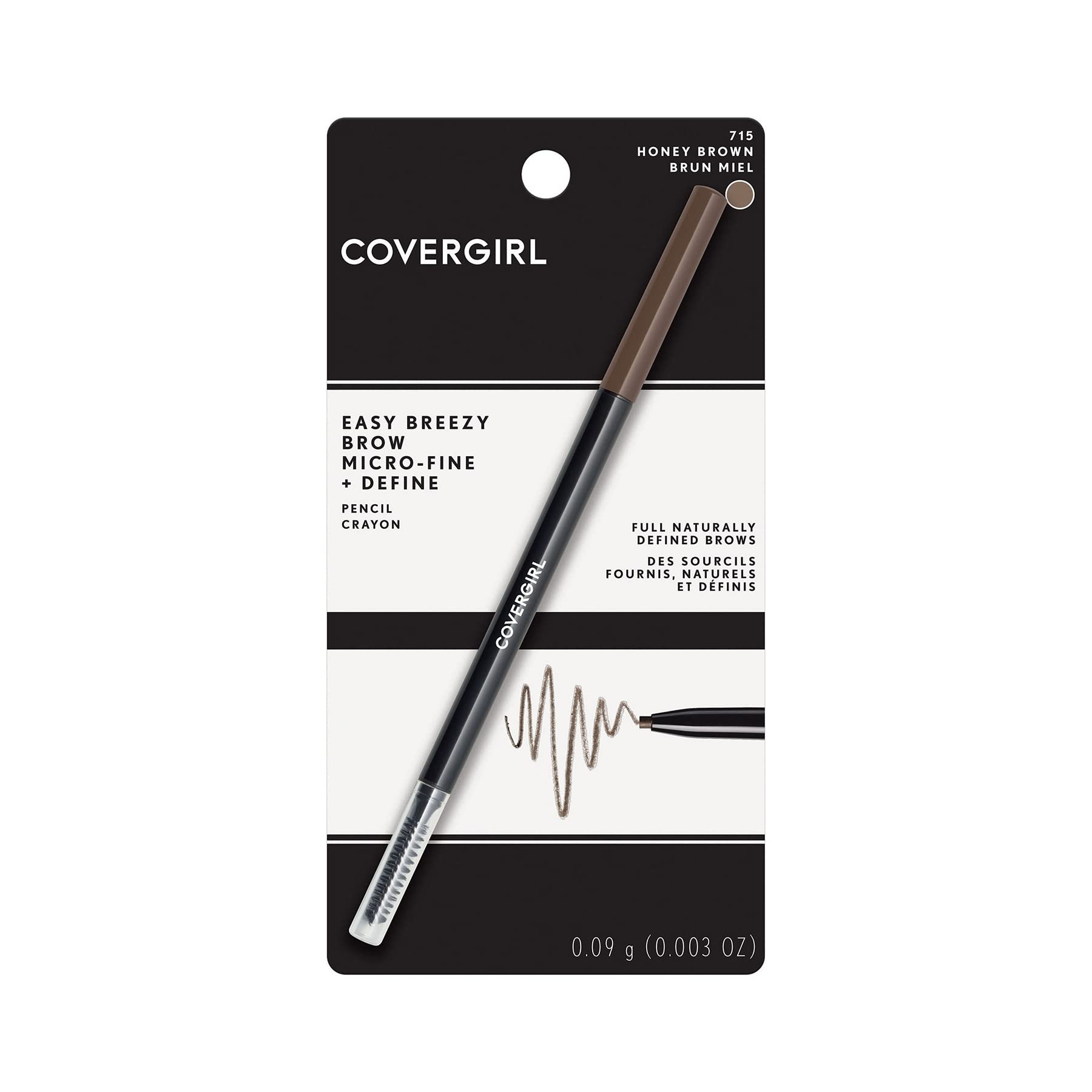 COVERGIRL Easy Breezy Brow Micro-Fine + Define Pencil, Honey Brown, 0.003 Oz